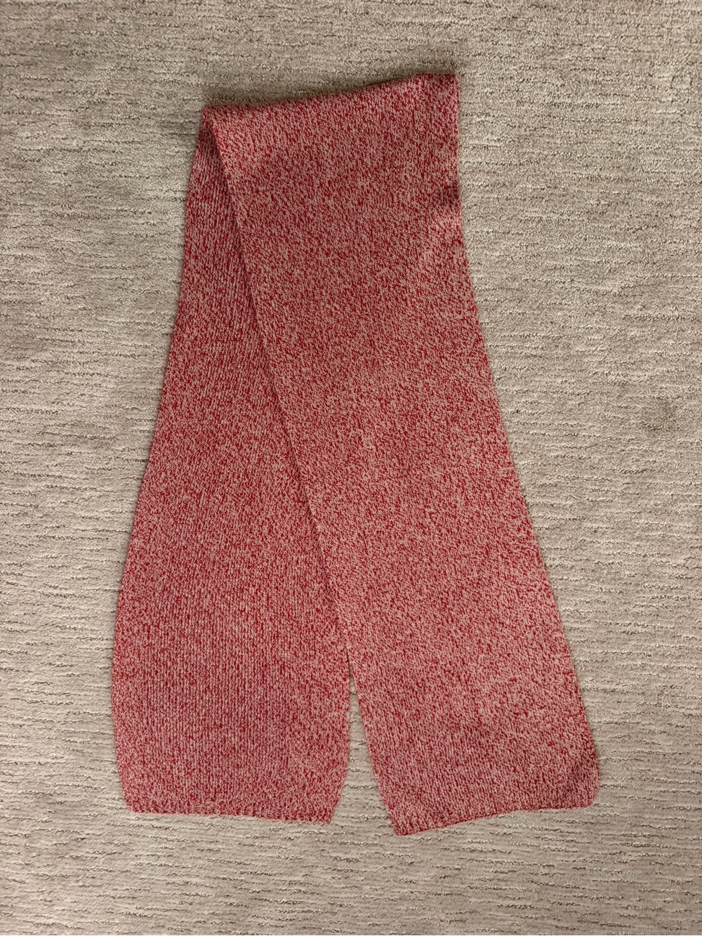 Marled red Soft Knit Scarf 80” x 12”